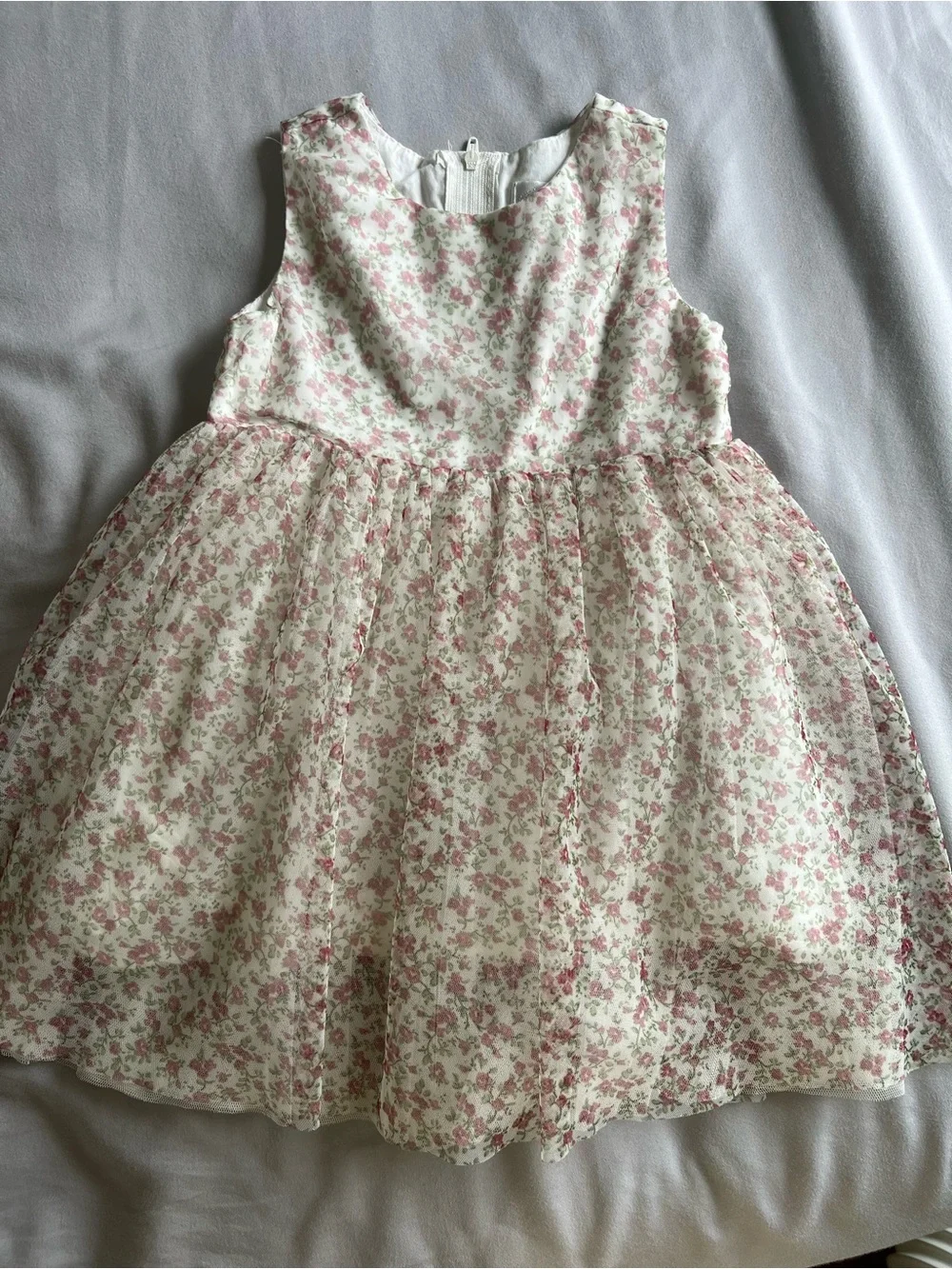 Popatu Pink and Cream Floral Party Dress